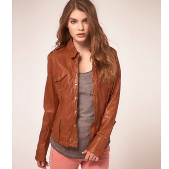 Muubaa Leather Ranch Shirt in Anthracite - Picture 1 of 14